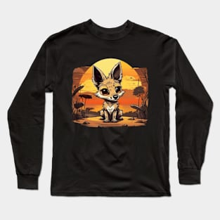 Cute coyote in the sunset cute wolf sunset gift idea Long Sleeve T-Shirt